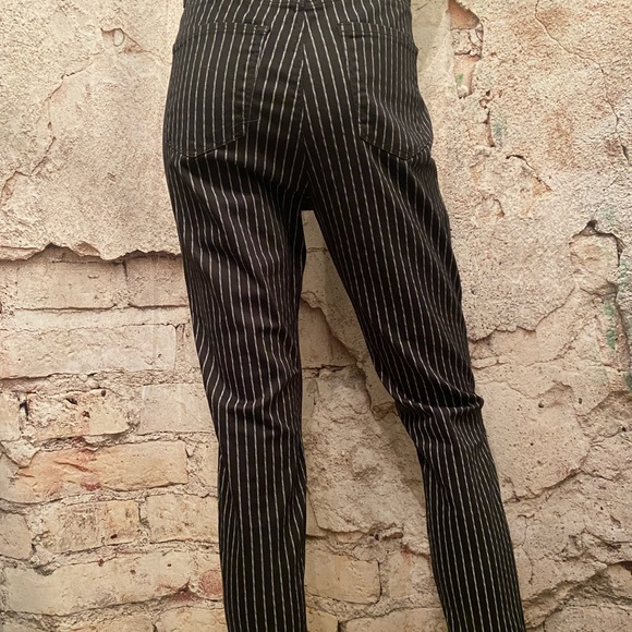 Stradivarius Black Stripe Denim Stretch Pants - Picture 4 of 6